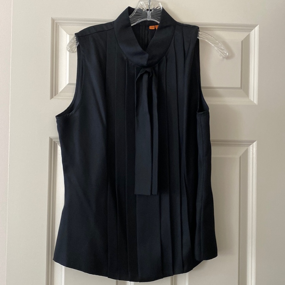 Tory Burch Black Silk Sleeveless Tie Top